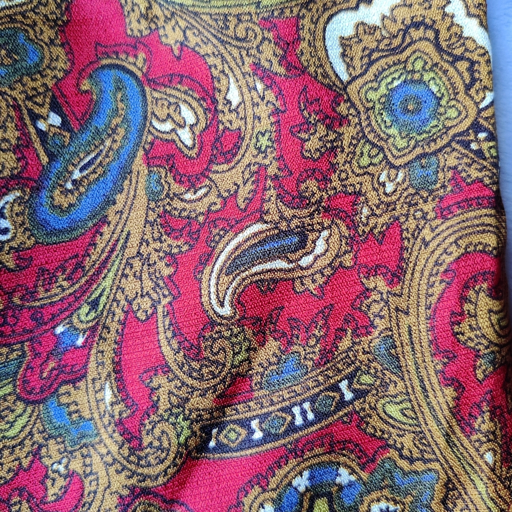 70s Paisley Shirt Women's 38 M Barry Ashley Disco Jewel Tones Psychedelic READ - Picture 11 of 16